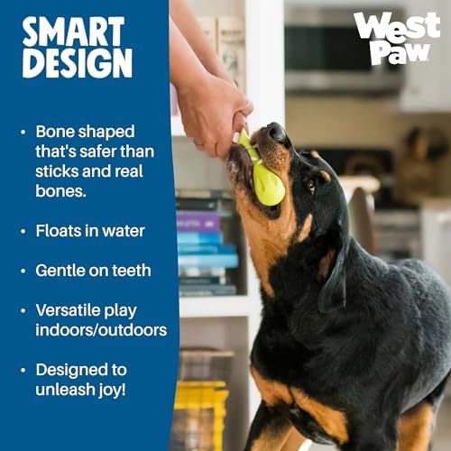 WEST PAW Zogoflex Hurley Dog Bone Chew Toy – Floatable Pet Toys for Aggressive Chewers, Catch, Fetch – Bright-Colored Bones for Dogs – Recyclable, Dishwasher-Safe, Non-Toxic, Small, Granny Smith - Image 6