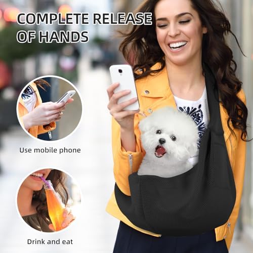 Dog and Cats Carrier Sling, Breathable Puppy Small Pet Carrier with Pocke - Image 5