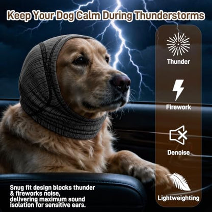Dog Ear Muffs Noise Protection,Ear Cover with Dog Calming Head Wrap - Image 4
