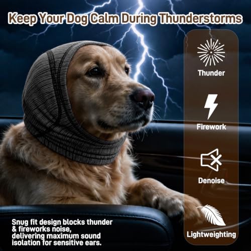 Dog Ear Muffs Noise Protection,Ear Cover with Dog Calming Head Wrap - Image 4