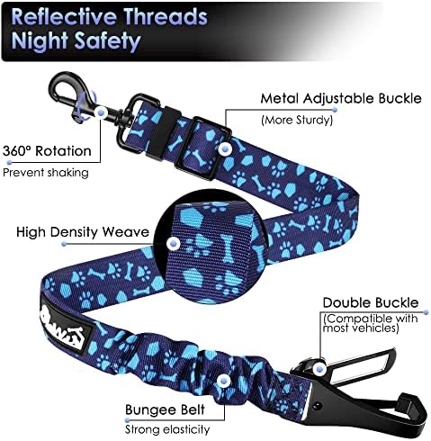 SlowTon Dog Car Seat Belt, 3 in 1 Latch Bar Attachment Dog Safety Seatbelt - Image 5