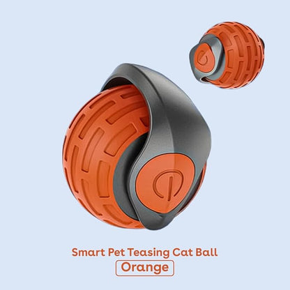 Interactive Cat Toys for Indoor Cats,The 3rd Generation Agile Moving Cat Ball with Elastic Mesh Tail,Automatic Kitten Toys for Bored Indoor Adult Cats,Motion Activated (Orange)