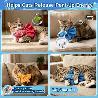 Catnip Cat Toys, 2-Pack Catnip Toys for Cats, Soft and Durable with Catnip, Interactive Kitten Toys for Indoor Cats, Fish Shape（ Yellow & Yellow） - Image 4