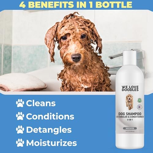 Dog Shampoo Conditioner & Detangler, Hypoallergenic Tearless Unscented 16OZ - Image 2