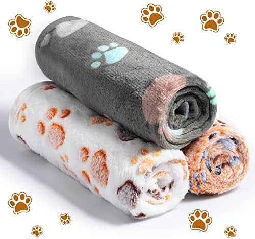 Tegeme 12 Pcs Puppy Blanket for Cat, 23 X 16 Inch, Dark Gray, White, Camel - Image 5