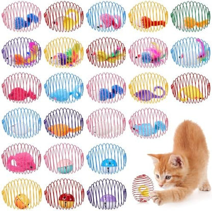 Jecery 25 Pcs Cat Toys Spring,Mouse and Bell,Colorful by Jecery