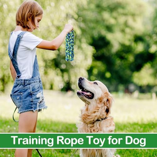 18 Pcs Dog Rope Toys Set Interactive Chew Balls Toys for Aggressive Chewers Large Medium Small Dogs Pet Puppy Teeth Cleaning Fun Training Birthday Gifts Blue Green - Image 6