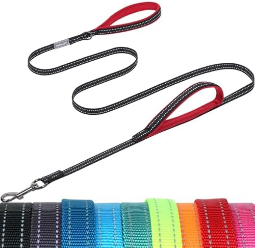 VIVAGLORY Double Handle Dog Leash Twingrip, 4ft x 1/2in, Black by VIVAGLORY