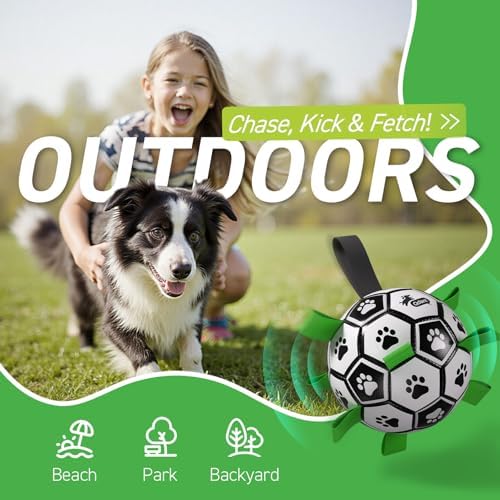 QDAN Dog Soccer Balls Toy with Bell Inside, Squeaky Ball for Large Dogs - Image 2