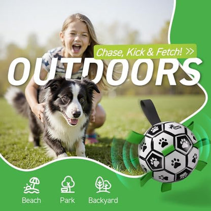 QDAN Dog Soccer Balls Toy with Bell Inside, Squeaky Ball for Large Dogs - Image 2