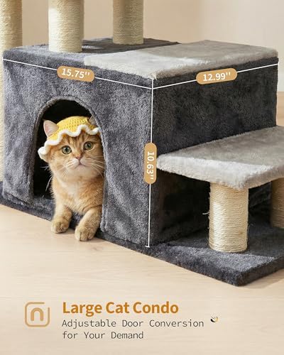 Aechonow 4-Tier Cat Stairs for High Bed with 22'' Cat Scratching Post - Image 6