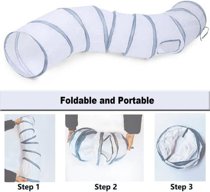 Cat Tunnel, Cat Tunnels for Indoor Cats, S-Shape Foldable Cats Cave - Image 2