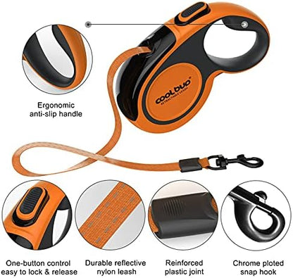 Retractable Dog Leash 360°Tangle-Free 16ft Heavy Duty Pet Walking Leash - Image 2