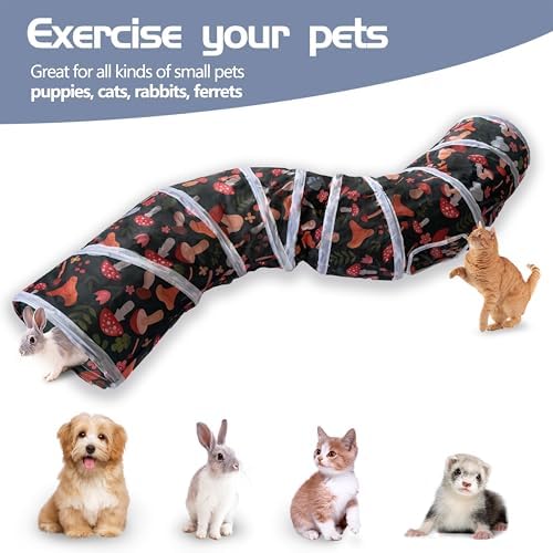 Sheldamy Cat Tunnel, S-2-Way Cat Tunnels for Indoor Cats, Collapsible Cat Play Tunnel, Interactive Toy Maze Cat House for Cats, Puppy, Kitty, Kitten, Rabbit - Image 2