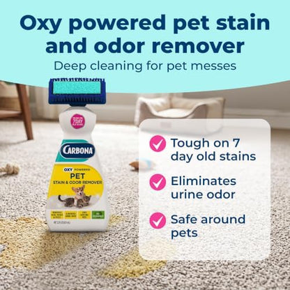 Carbona 2-in-1 Oxy-Powered Pet Stain & Odor Remover (22 Fl Oz, 1 Pack), Carpet Spot Cleaner Removes Urine Odor, Lifts Mud & Vomit Stains, Prevents Resoiling - Image 2