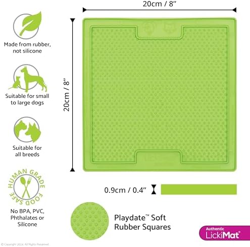 LickiMat Classic Soother, Dog Feeding Mat for Boredom and Anxiety Relief, Ideal for Food, Treats, Yoghurt or Peanut Butter, Lick Mats, Fun Alternative to a Slow Feeder Bowl, Green - Image 2