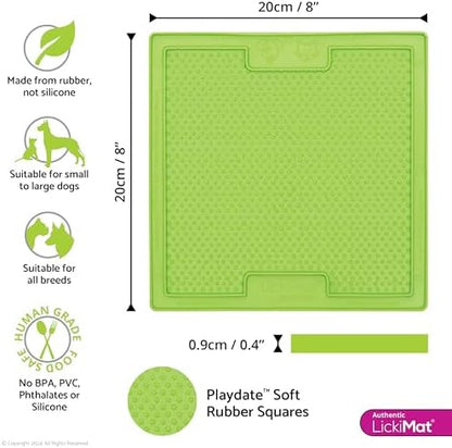 LickiMat Classic Soother, Dog Feeding Mat for Boredom and Anxiety Relief, Ideal for Food, Treats, Yoghurt or Peanut Butter, Lick Mats, Fun Alternative to a Slow Feeder Bowl, Green - Image 2