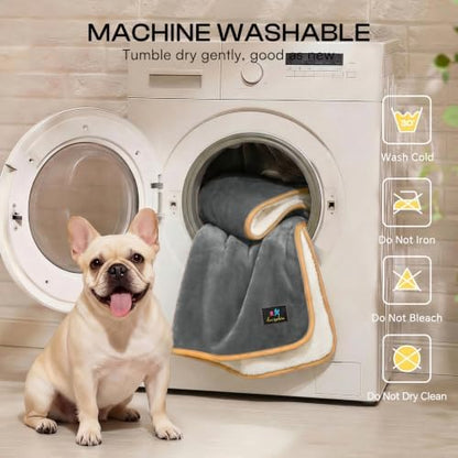 Luciphia Waterproof Pet Blanket, Washable Reversible Sherpa Fleece Throw - Image 6