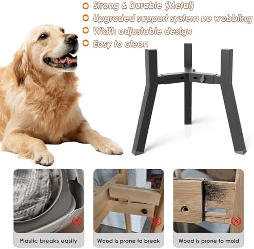 2Pack Elevated Dog Bowl Stand for Large Dogs, Adjustable Width 7-10.6", Raised Food Water Bowl Stand, Bowl NOT Included - Image 6
