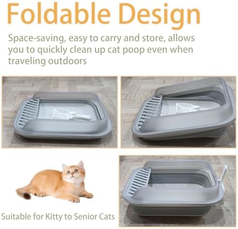 Collapsible Kitten Litter Box Low Entry Small Cat Litter Box L - Image 4