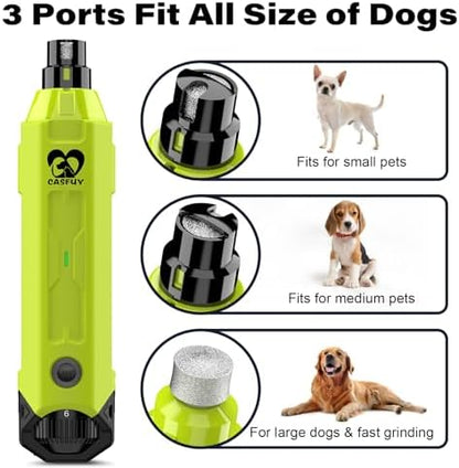 Casfuy 6-Speed Dog Nail Grinder - Newest Enhanced Pet Nail Grinder Super Quiet Rechargeable Electric Dog Nail Trimmer Painless Paws Grooming & Smoothing Tool for Large Medium Small Dogs (Green) - Image 5
