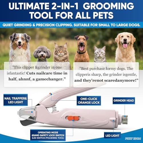 2-in-1 Dog & Cat Nail Clippers and Grinder with LED Light - Image 3