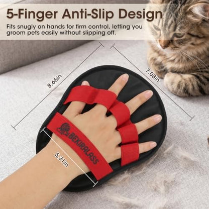 2 Pack Pet Hair Removal Gloves for Dog & Cat, Static Hair Removal Tool - Image 3