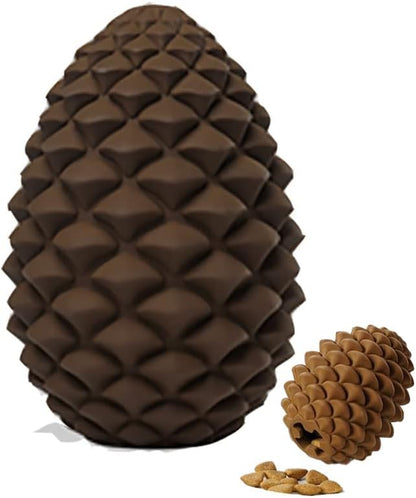 Mewajump Heavy Duty Pinecone Durable Natural Rubber Dental Teeth Cleaning Dog Feeder Chew Toy for Large and Medium Dogs- Insert Food or Treats Inside!