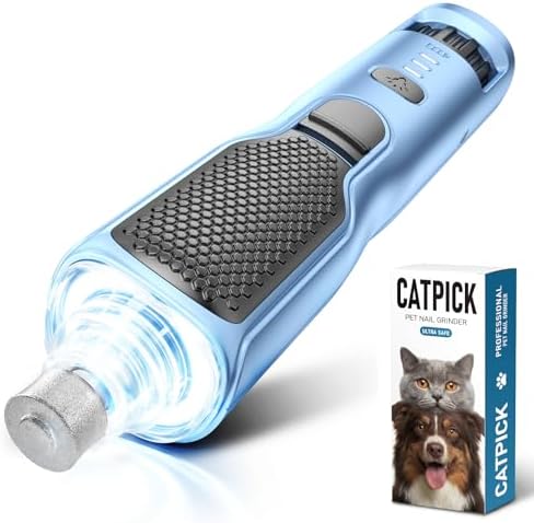CATPICK 7-Speed Quiet Dog & Cat Nail Grinder with 360° LED for Thick Nails by Unknown