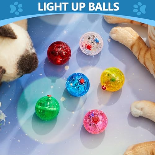 Sratte 6 Pcs Cat Ball Ghost Hunting Light up Toy, Bright Color - Image 5