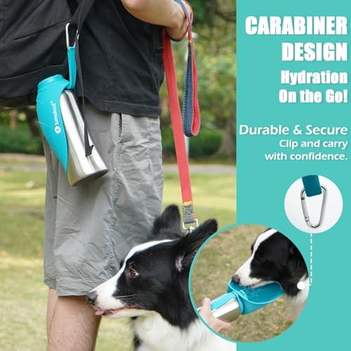 LumoLeaf Portable Dog Water Bottle 27 OZ, Stainless Steel Pet Travel Water Bottle Dispenser for Walking, Hiking and Outdoor, Portable Water Bowl for Large Dogs (Blue) - Image 3