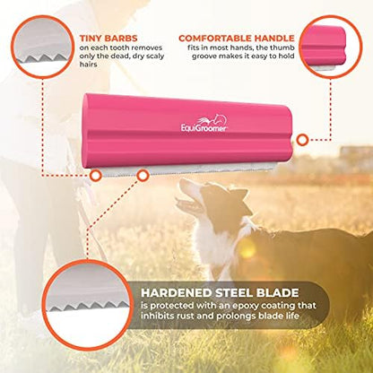 EquiGroomer 5-Inch Undercoat Deshedding Brush for Dogs & Cats, Pink - Image 4