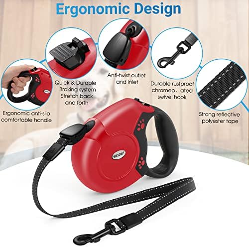 360°No Tangle 26 Ft Retractable Dog Leash for Dogs up to 99lbs - Image 2
