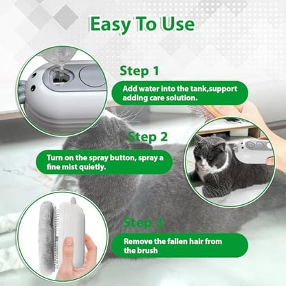 Cat Steam Brush with Release Button, 3 in 1 Pet Spray Water Comb - Image 6