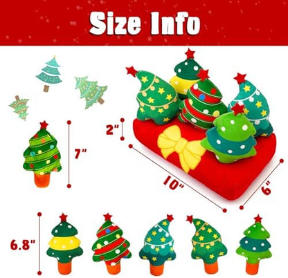 Christmas Hide and Seek Dog Toys, Squeaky Interactive Puzzle Dog Toys for Boredom and Stimulation, Dog Enrichment Toys for Small and Medium Dogs (Christmas Trees, Pack of 6) - Image 6