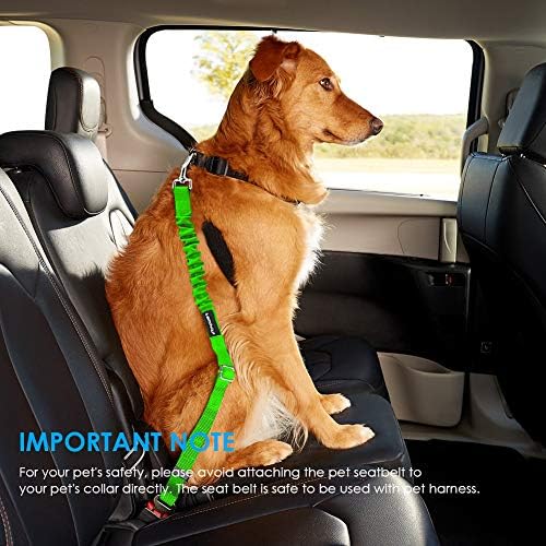 URPOWER 2 Pack Dog Seat Belt, Retractable Dog Car Harness Adjustable Pet Safety Belt with Elastic Bungee Buffer, Heavy Duty & Durable & 360 Degree Swivel Dog Seatbelts - Image 6