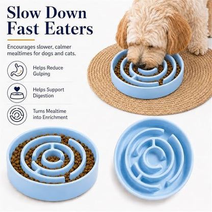 Ceramic Slow Feeder Dog Bowl 1.5 Cup Puzzle Dish for Small Medium Dogs - Image 5