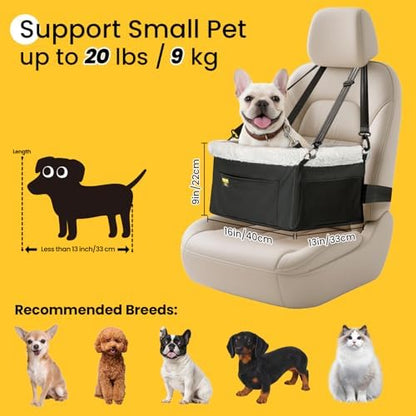 Conlun Dog Car Seat Booster | Steel Frame Anti-Collapse | Small Pet | Black - Image 2