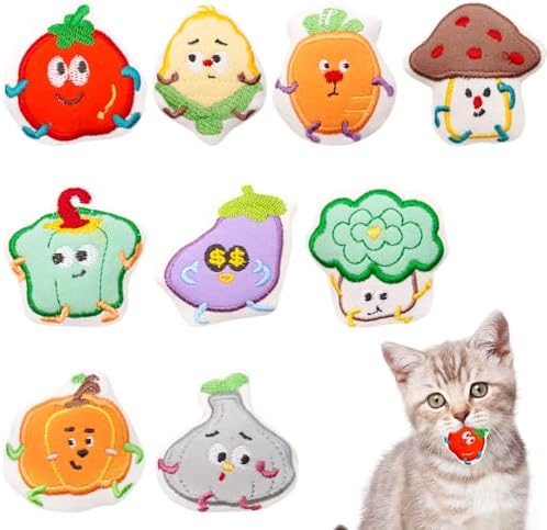 Mini Cat Catnip Toys for Indoor Cats 9 Pack by Bestwishforyou