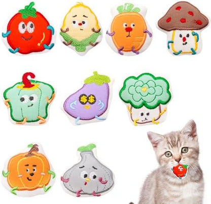 Mini Cat Catnip Toys for Indoor Cats 9 Pack by Bestwishforyou