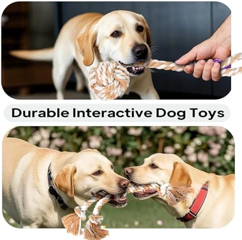 PetiFine Dog Rope Toys for Aggressive Chewers,4 Pack Cotton Dog Chew Toys - Image 3