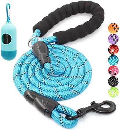 BAAPET 2/4/5/6 FT Dog Leash with Comfortable Padded Handle and Highly Reflective Threads for Small Medium and Large Dogs (6FT-1/2'', Blue) by BAAPET