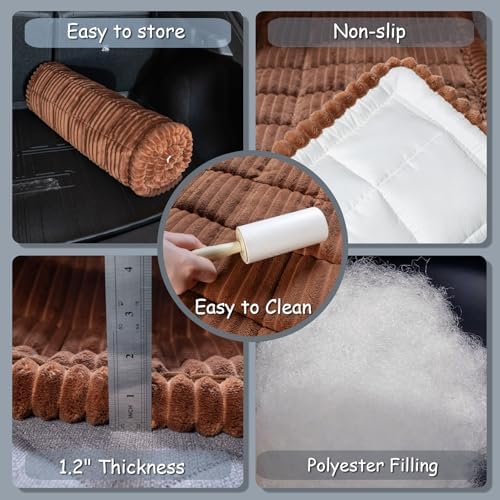 Dog Bed for Car Back Seat, Non-Slip Backseat Pet Bed Mat for Travel, Soft Dog Seat Cover Blanket Washable Couch Protector Fit for Hammock Extenders in Cars, SUVs and Trucks(54"×25" Brown) - Image 4