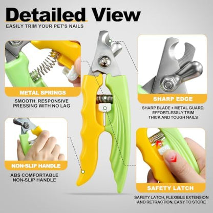 Yellow Green Dog Nail Clipper Pet Nail Clipper for Dogs and Cats - Image 3