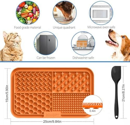 Licking Mat for Dogs & Cats with Suction Cups, 1 Pack Dog Slow Feeder Lick Pat for Anxiety Relief, Dog Toys Feeding Mat for Butter Yogurt Peanut, Pets Bathing Grooming Training Mat - Image 3