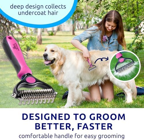 Pat Your Pet Deshedding Brush & Metal Comb Grooming Combo for Cats & Dogs - Image 7