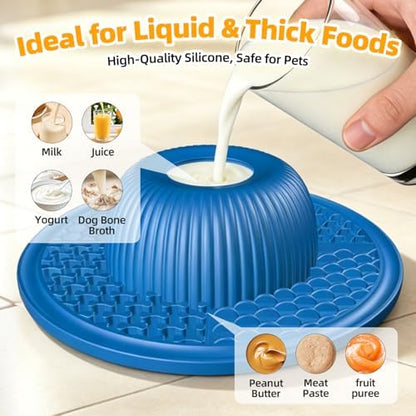 Multi-Purpose Silicone Slow Feeder & Lick Mat for Dogs & Cats (Blue) - Image 3