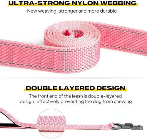 Fida Heavy Duty Dog Leash for Medium Large Dogs, 4 FT, Dual Padded Handles - Image 3