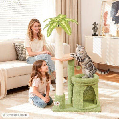 Cat Tree Tower with Scratching Post Bed Condo for Indoor Kitten - Image 4