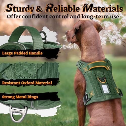 rabbitgoo Tactical Dog Harness for Large Dogs, No Pull Service Pet Vest - Image 6